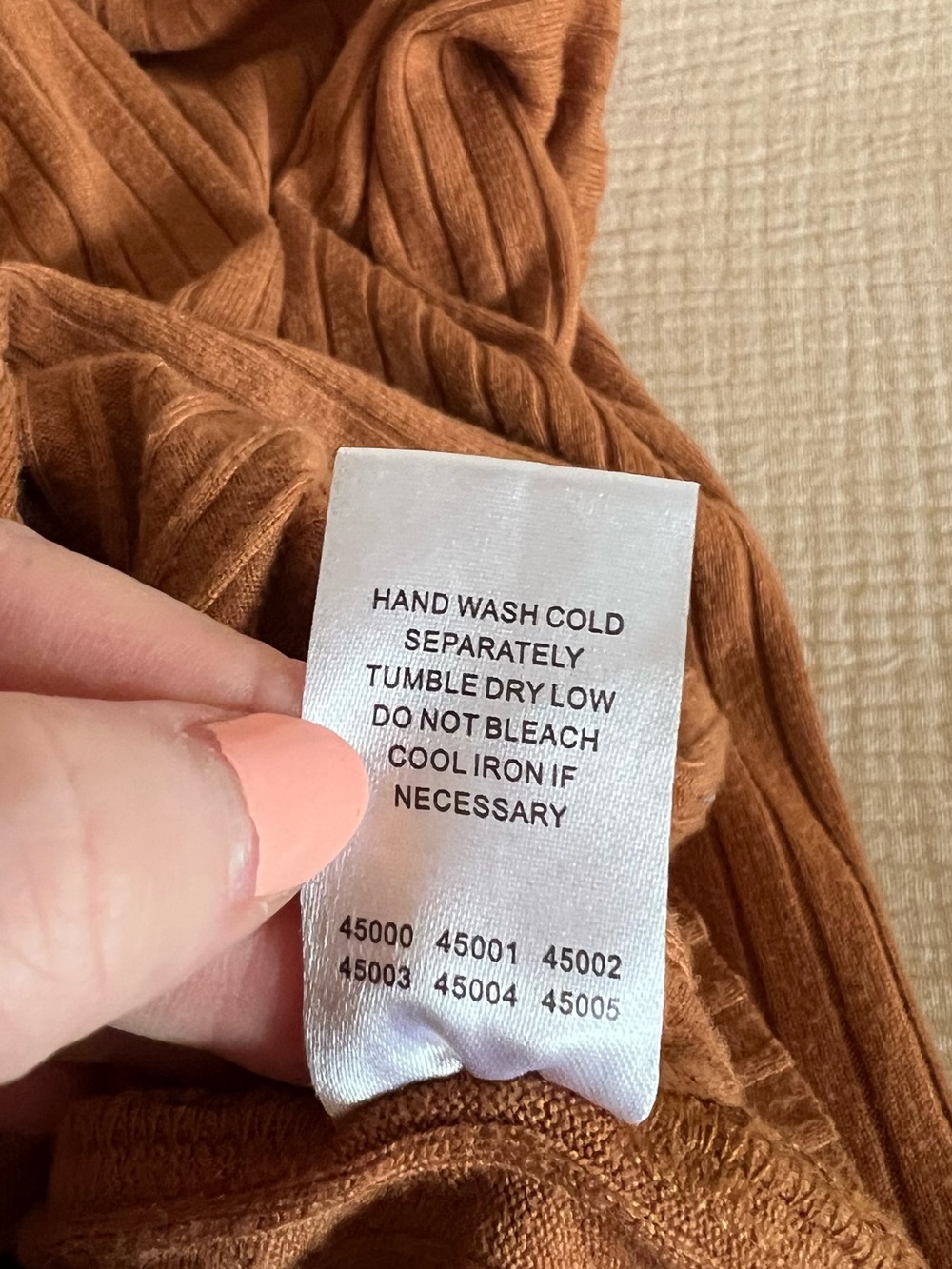 PinkBlush Rust Ribbed Button Front Midi Cardigan Maternity Dress - Picture 6 of 6